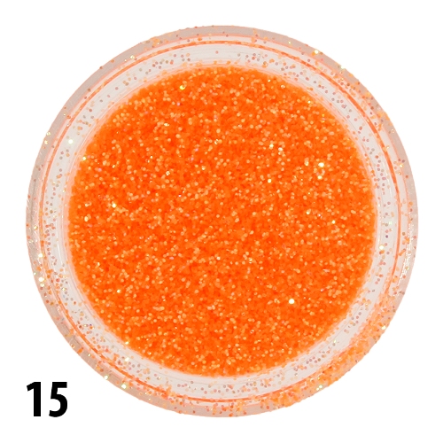 Glitrový prach - 15 neónovo oranžový 10 ks